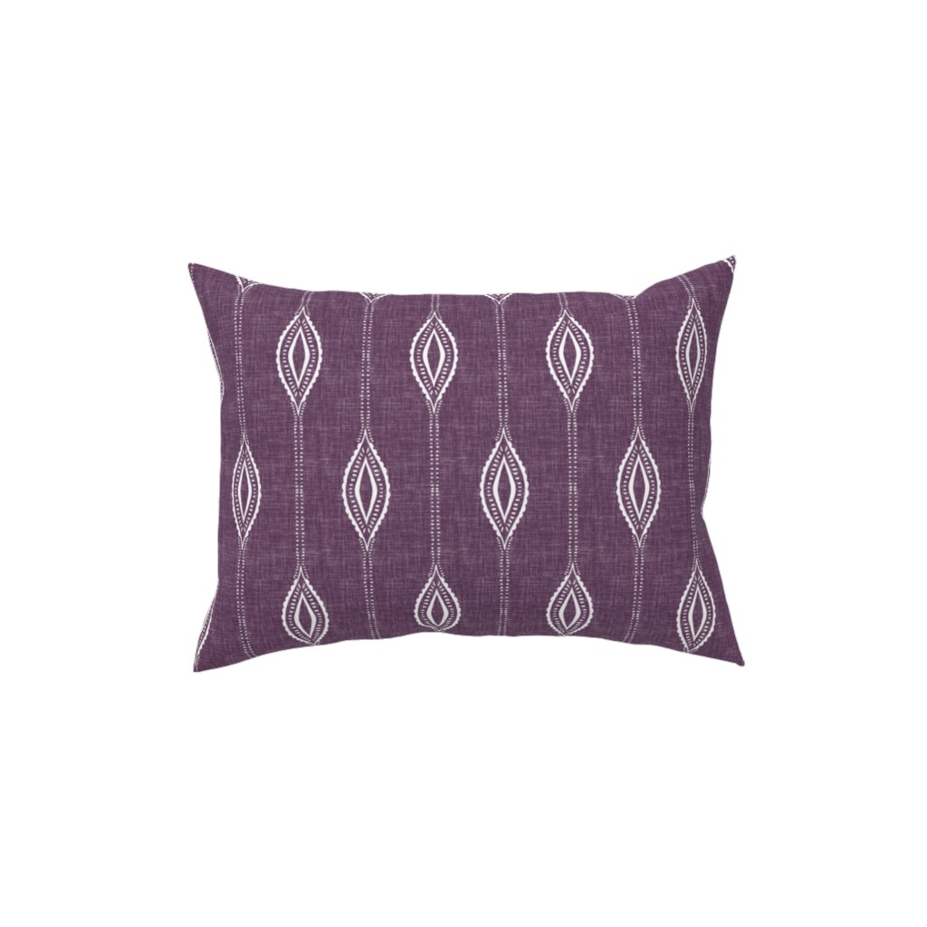 Diamant - Eggplant Pillow, Woven, White, 12x16, Double Sided, Purple