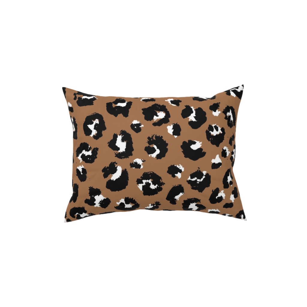 Leopard Spots - Caramel Pillow, Woven, White, 12x16, Double Sided, Brown