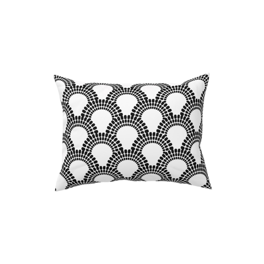 Scallops - Black & White Pillow, Woven, White, 12x16, Double Sided, Black
