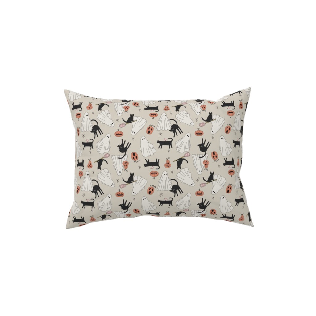 Spooky Halloween Pillow, Woven, White, 12x16, Double Sided, Beige