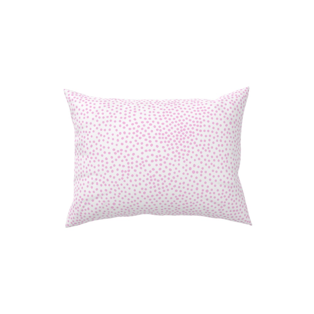 Dot - Happy Pink on White Pillow, Woven, White, 12x16, Double Sided, Pink, Bright Pink