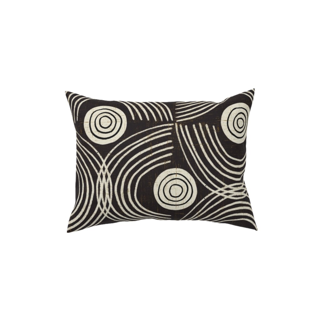 Open Ended - Black Pillow, Woven, White, 12x16, Double Sided, Black