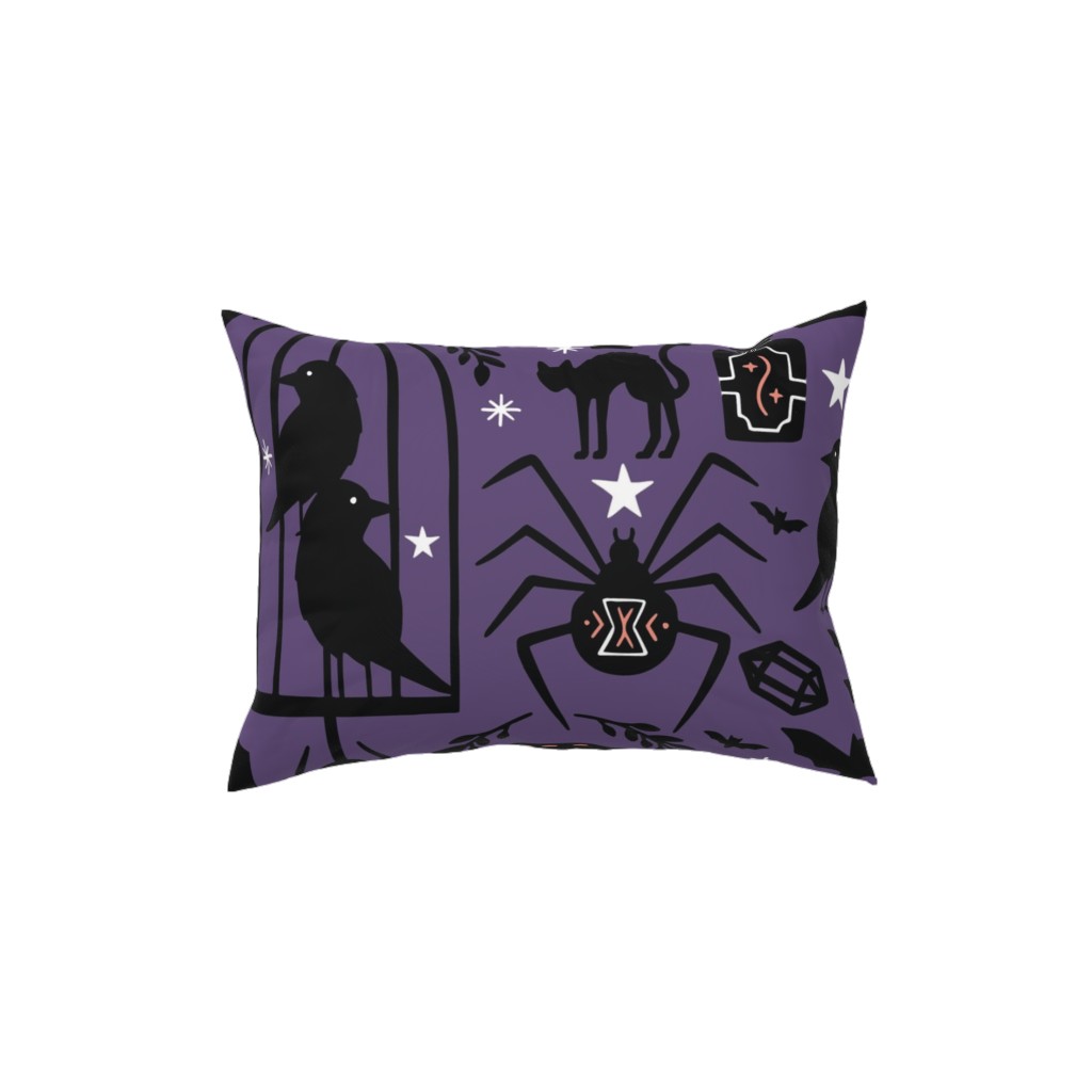 Spooky Witchcraft - Purple Pillow, Woven, White, 12x16, Double Sided, Purple
