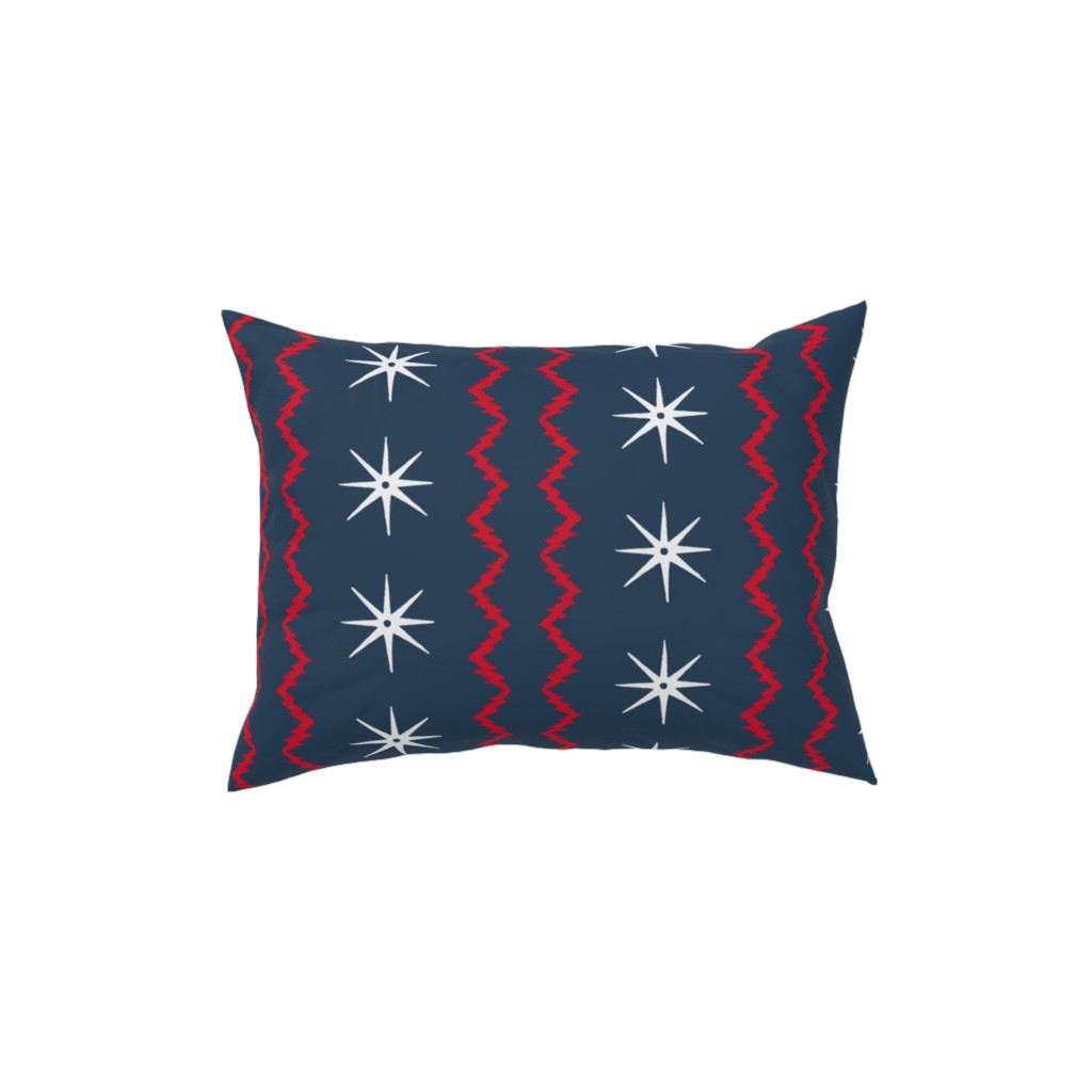 Stars and Stripes - Blue, Red and White Pillow, Woven, White, 12x16, Double Sided, Blue