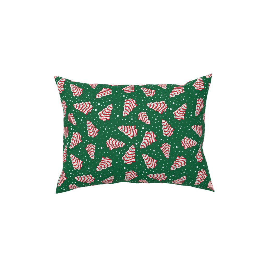 Christmas Tree Snack - Green Pillow, Woven, White, 12x16, Double Sided, Green, Classic Green