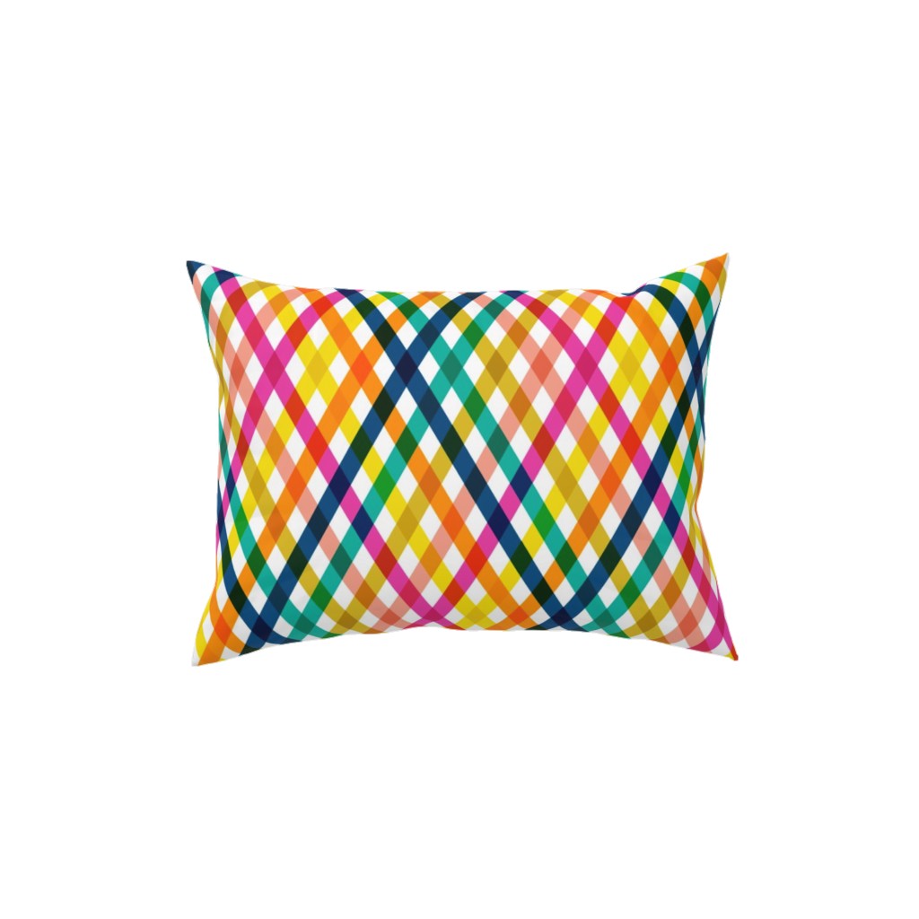 Birchdale Gingham Plaid - Multi Pillow, Woven, White, 12x16, Double Sided, Multicolor
