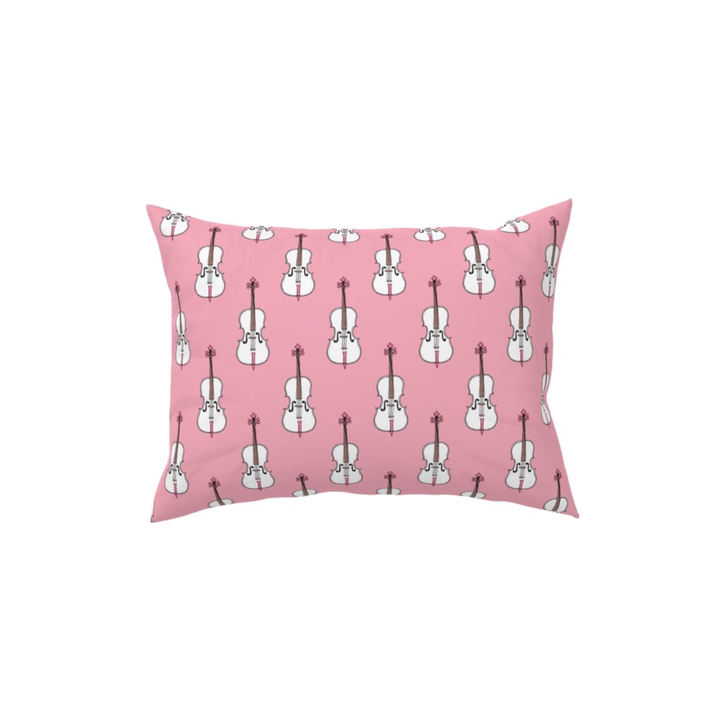 Violins - Pink Pillow, Woven, White, 12x16, Double Sided, Pink