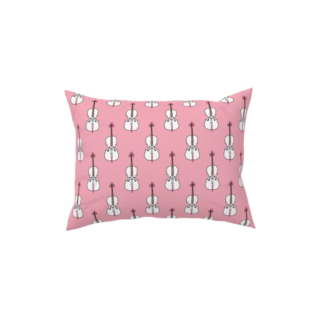 Violins - Pink Pillow, Woven, White, 12x16, Double Sided, Pink, Bright Pink