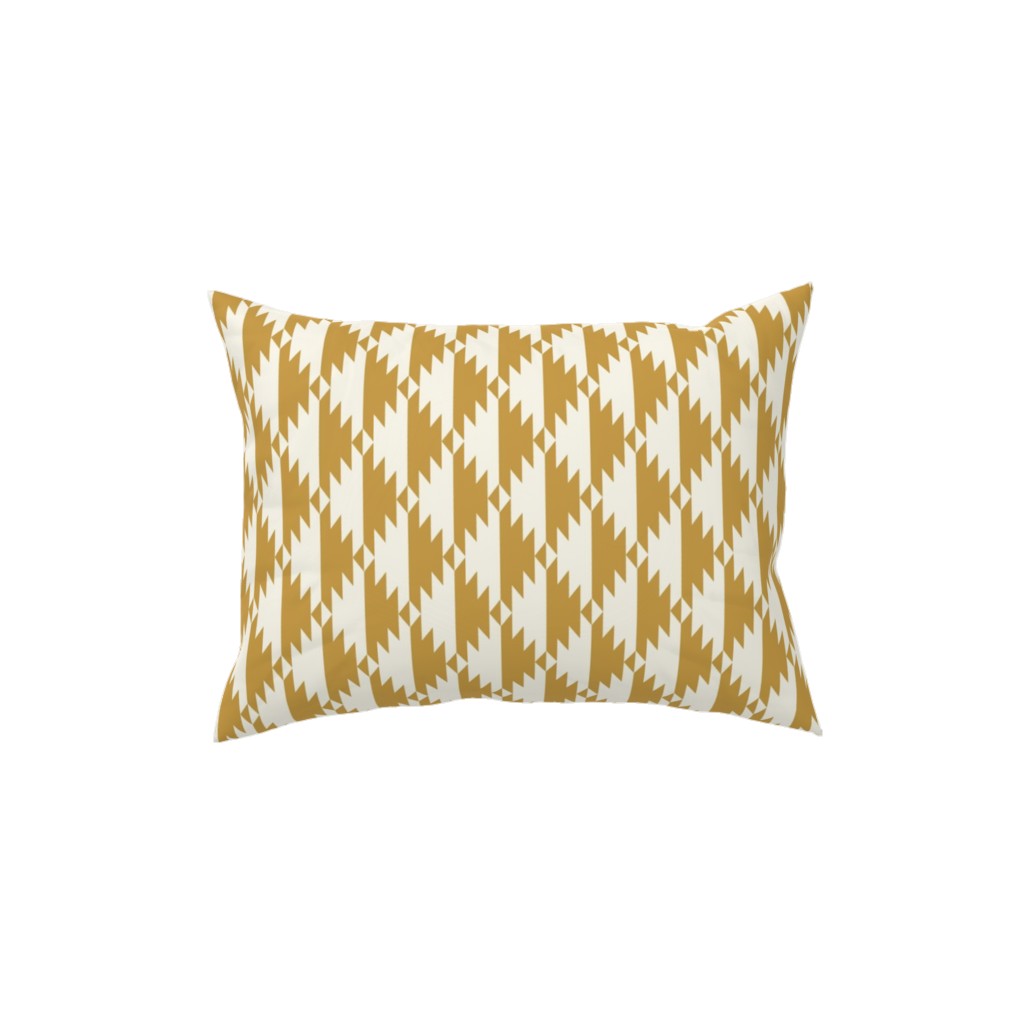 Tribal - Gold Pillow, Woven, White, 12x16, Double Sided, Yellow, Classic Yellow