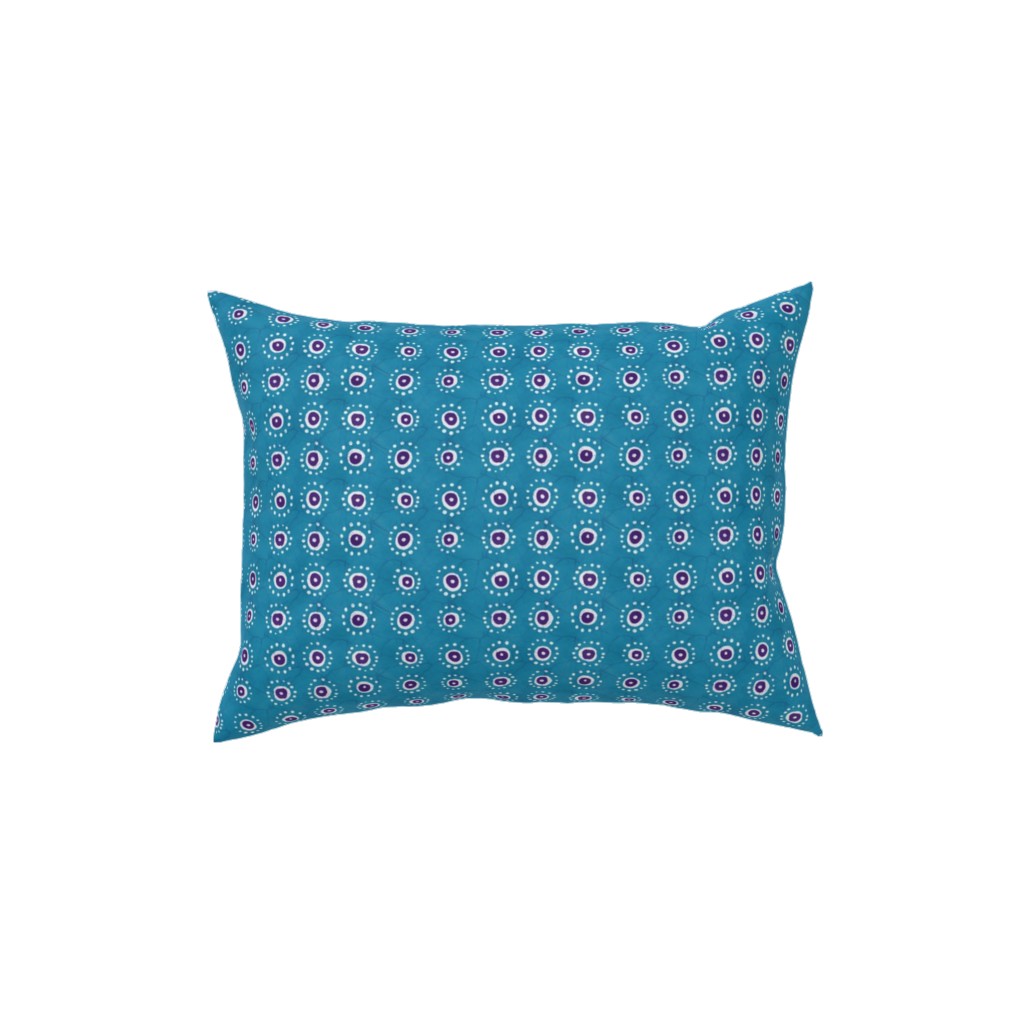Batik Suns Pillow, Woven, White, 12x16, Double Sided, Blue, Tidal Wave