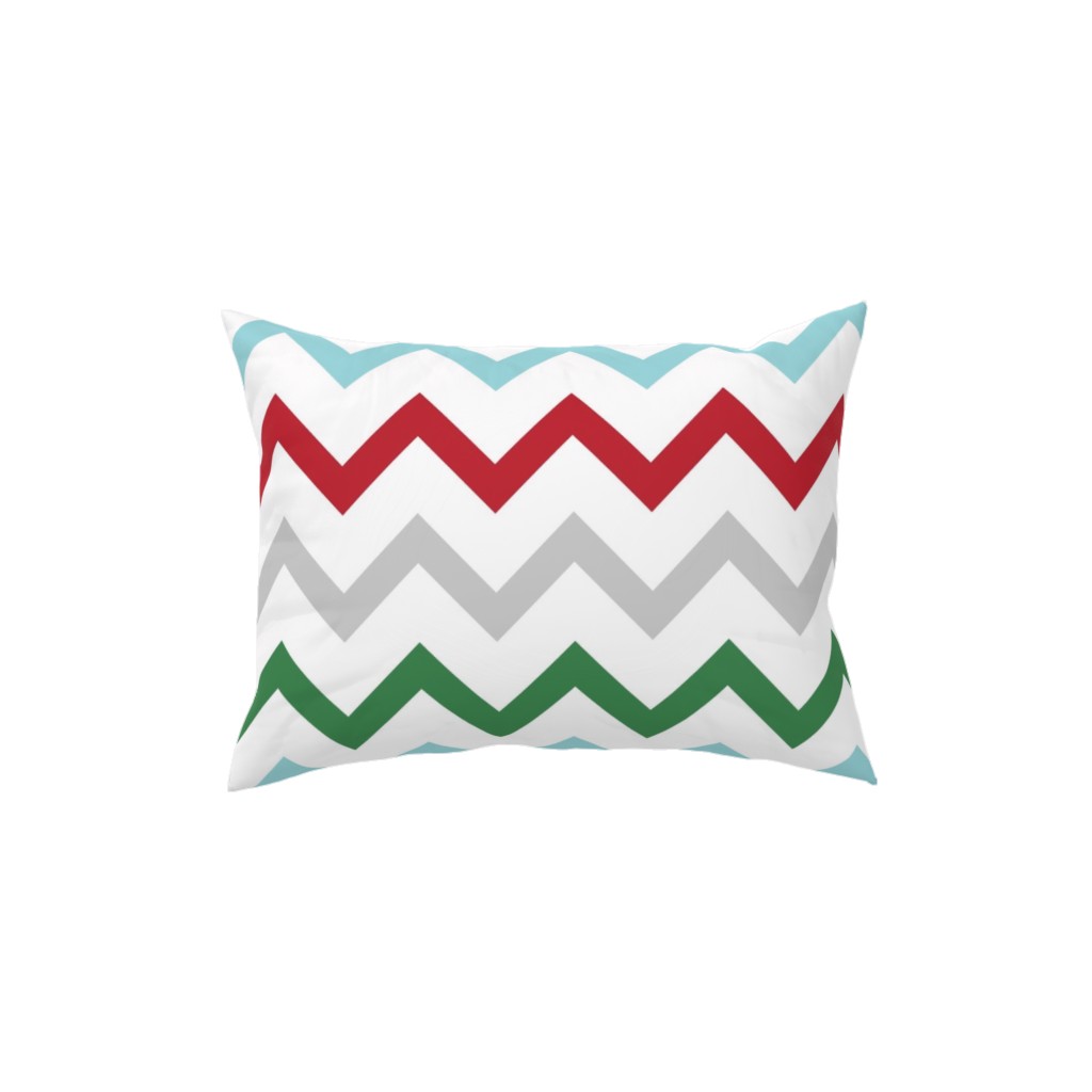 Christmas Wish Chevron - Multi Pillow, Woven, White, 12x16, Double Sided, Multicolor