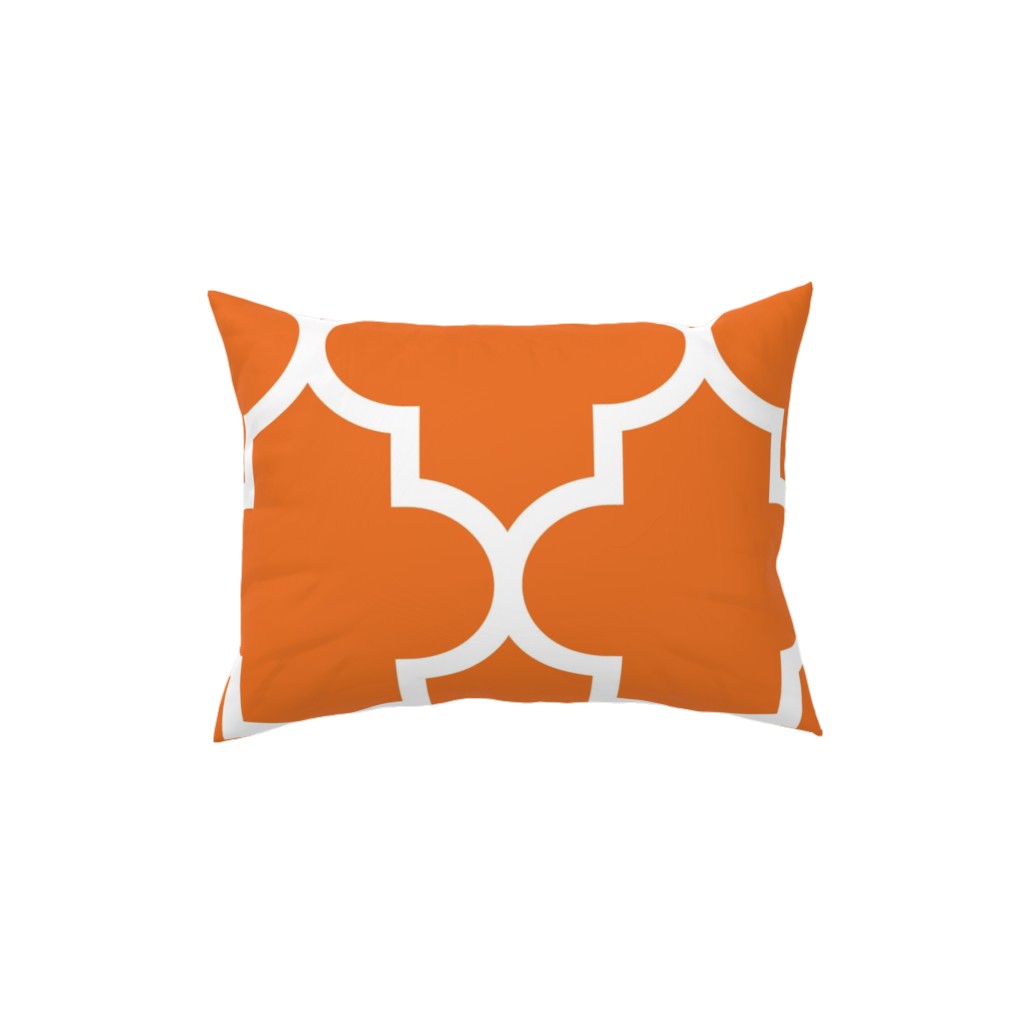 Quatrefoil - Orange Pillow, Woven, White, 12x16, Double Sided, Orange