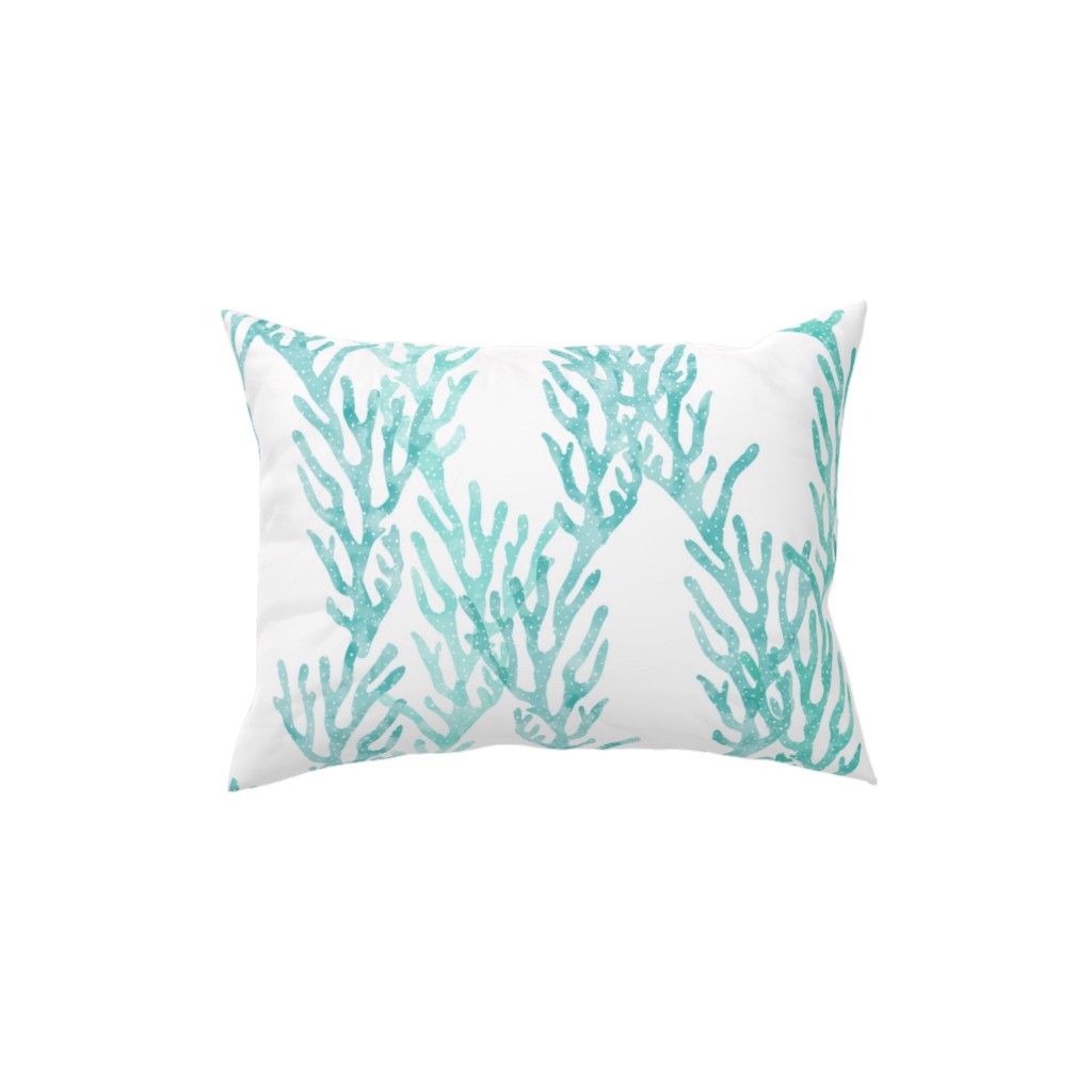 Coral Mermaid Pillow, Woven, White, 12x16, Double Sided, Blue