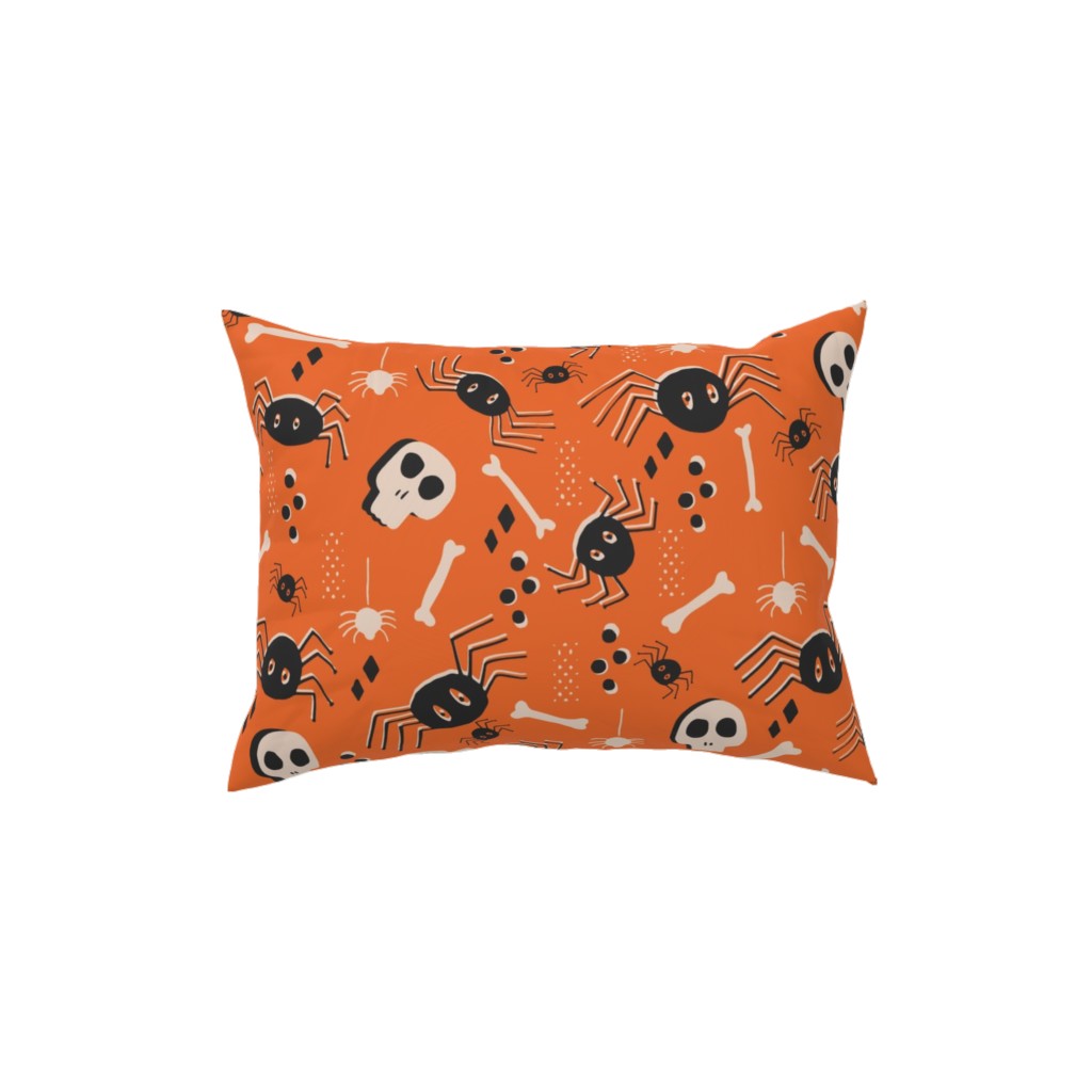 Vintage Halloween - Orange and Black Pillow, Woven, White, 12x16, Double Sided, Orange