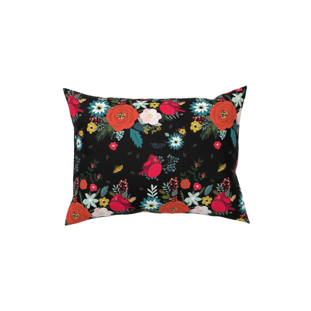 Winter Fields - Black Pillow, Woven, White, 12x16, Double Sided, Multicolor