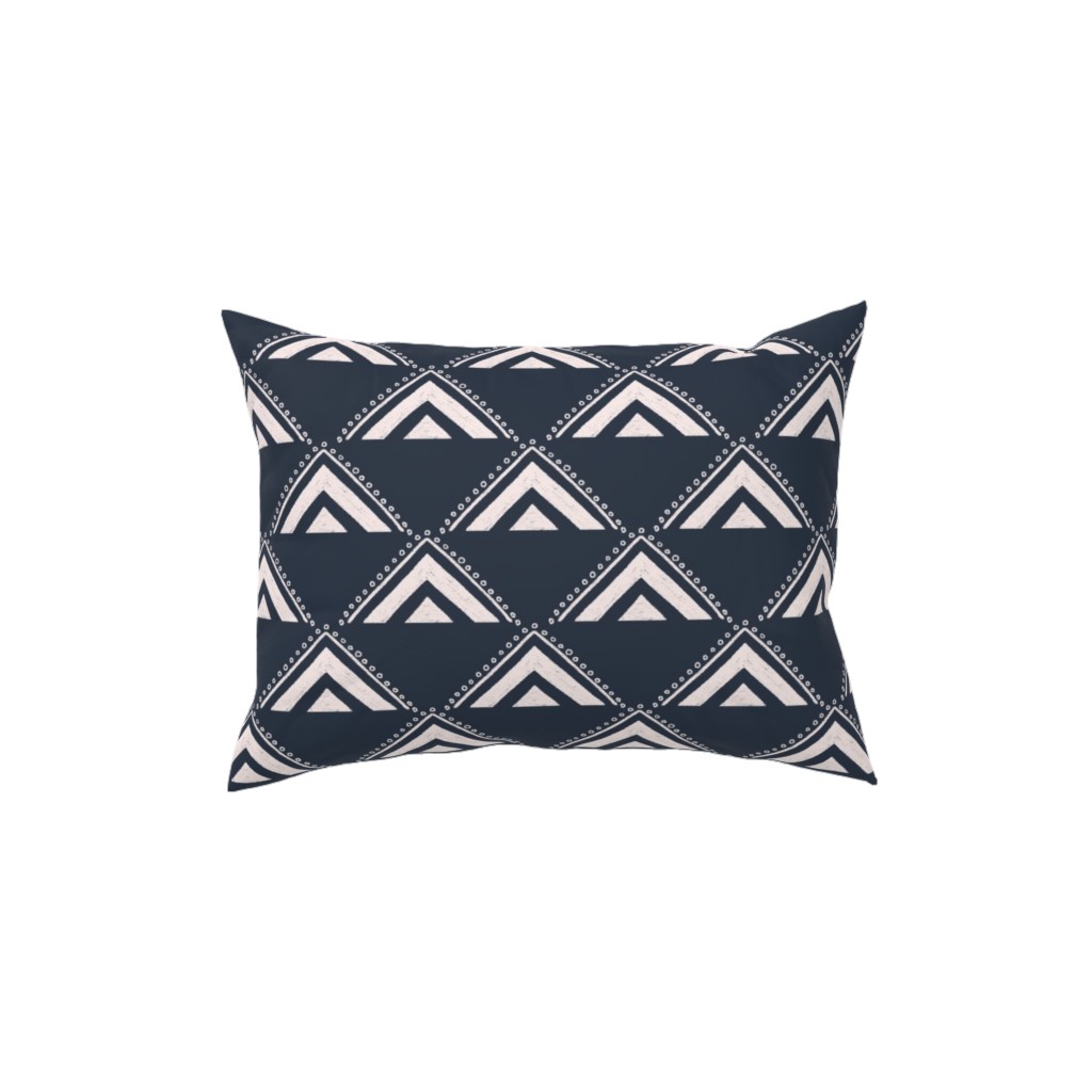 Lead the Way Triangles - Blue Pillow, Woven, White, 12x16, Double Sided, Blue, True Blue