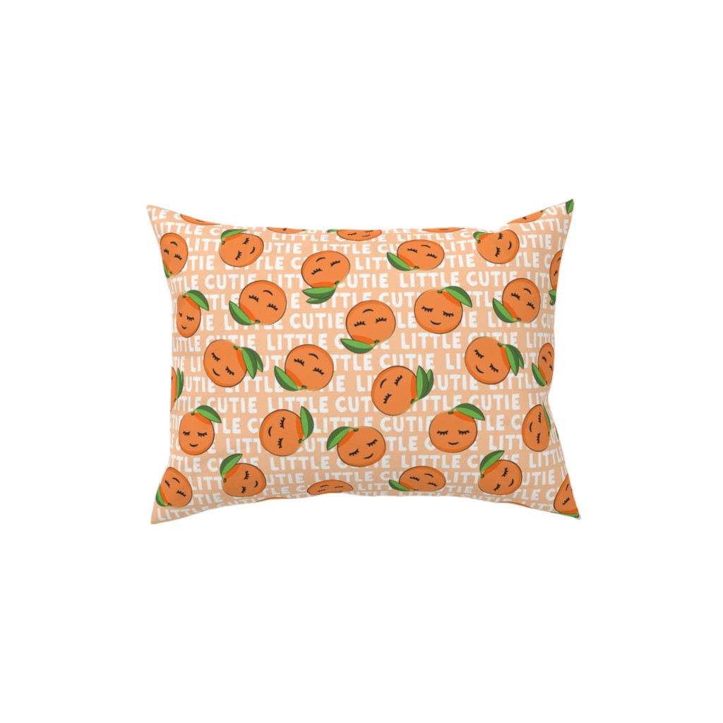 Little Cutie - Happy Oranges - Orange Pillow, Woven, White, 12x16, Double Sided, Orange