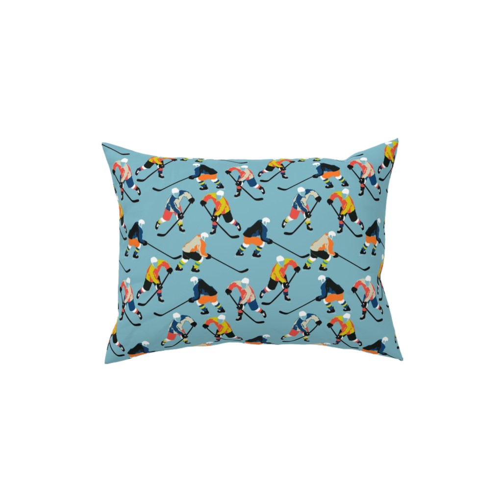 Active Hockey - Multicolor Pillow, Woven, White, 12x16, Double Sided, Blue, True Blue