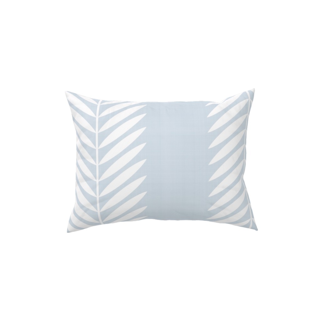 Laurel Leaf Stripe - Light Blue Pillow, Woven, White, 12x16, Double Sided, Blue