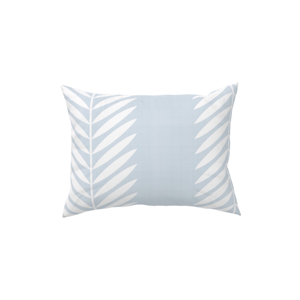 Laurel Leaf Stripe - Light Blue Pillow, Woven, White, 12x16, Double Sided, Blue, True Blue