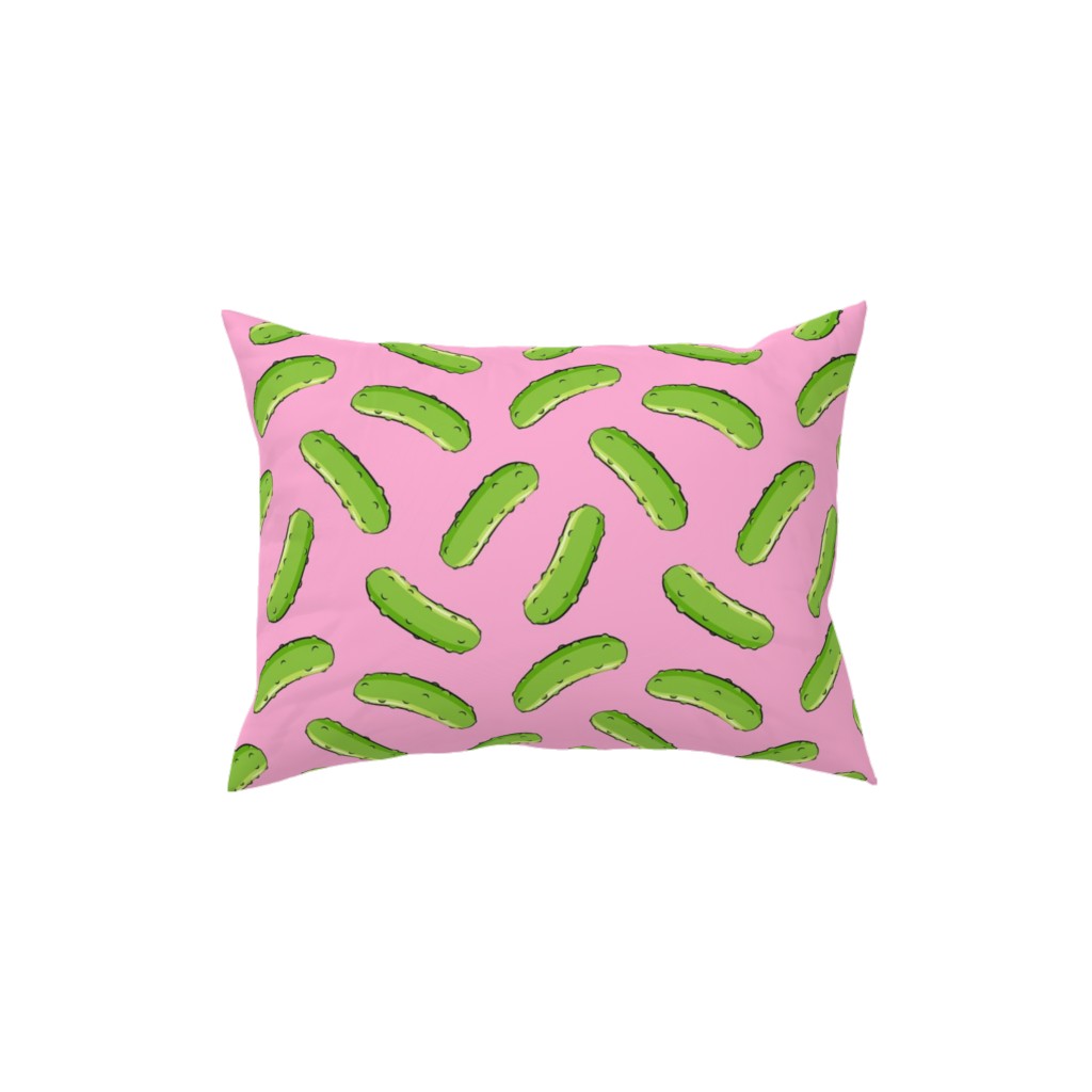 Pickles - Pink Pillow, Woven, White, 12x16, Double Sided, Pink