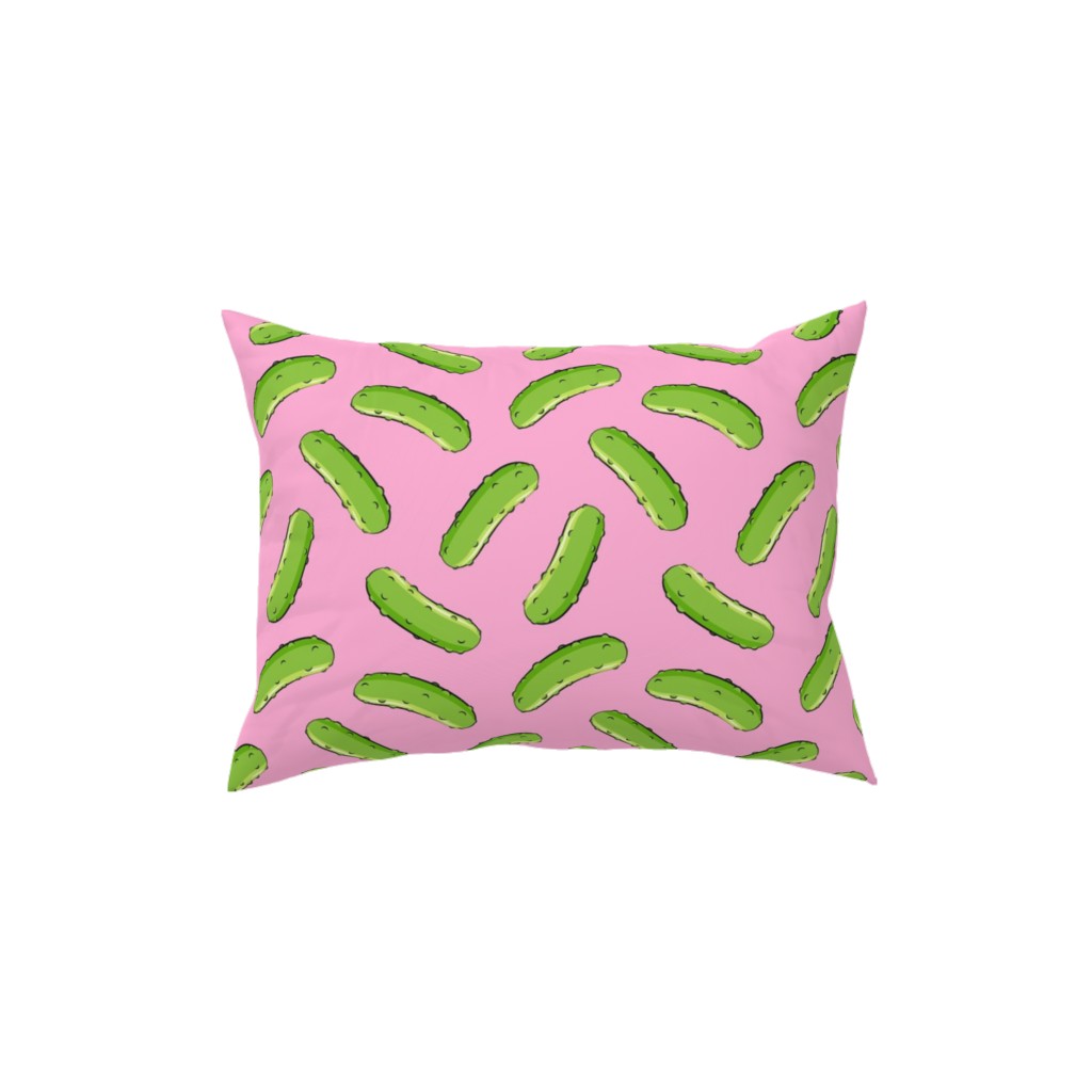 Pickles - Pink Pillow, Woven, White, 12x16, Double Sided, Pink, Bright Pink