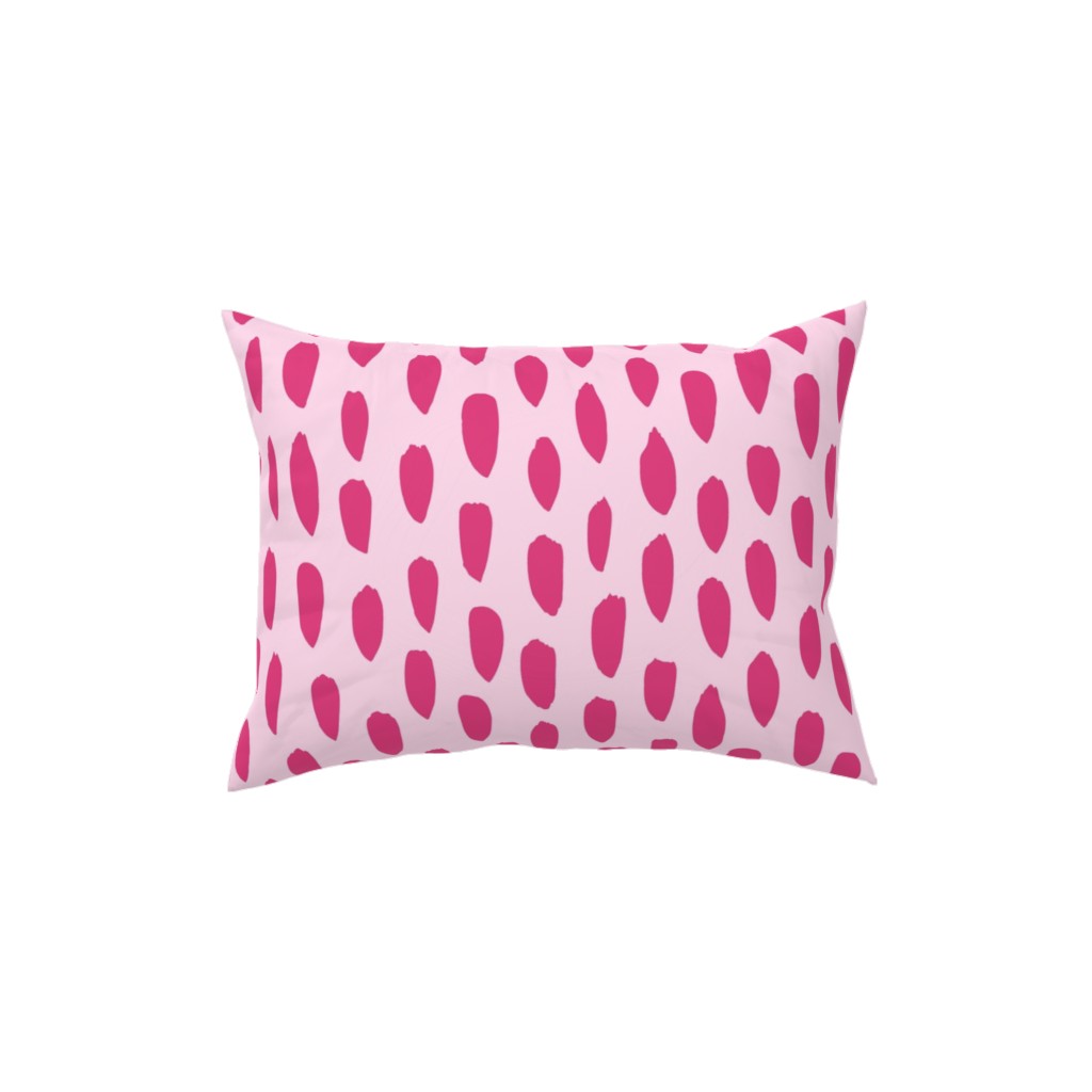 Brushstrokes - Fuchsia and Light Pink Pillow, Woven, White, 12x16, Double Sided, Pink