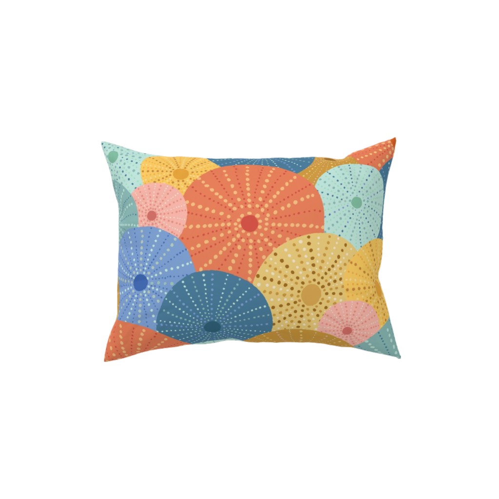 Colorful Sea Urchins Pillow, Woven, White, 12x16, Double Sided, Multicolor
