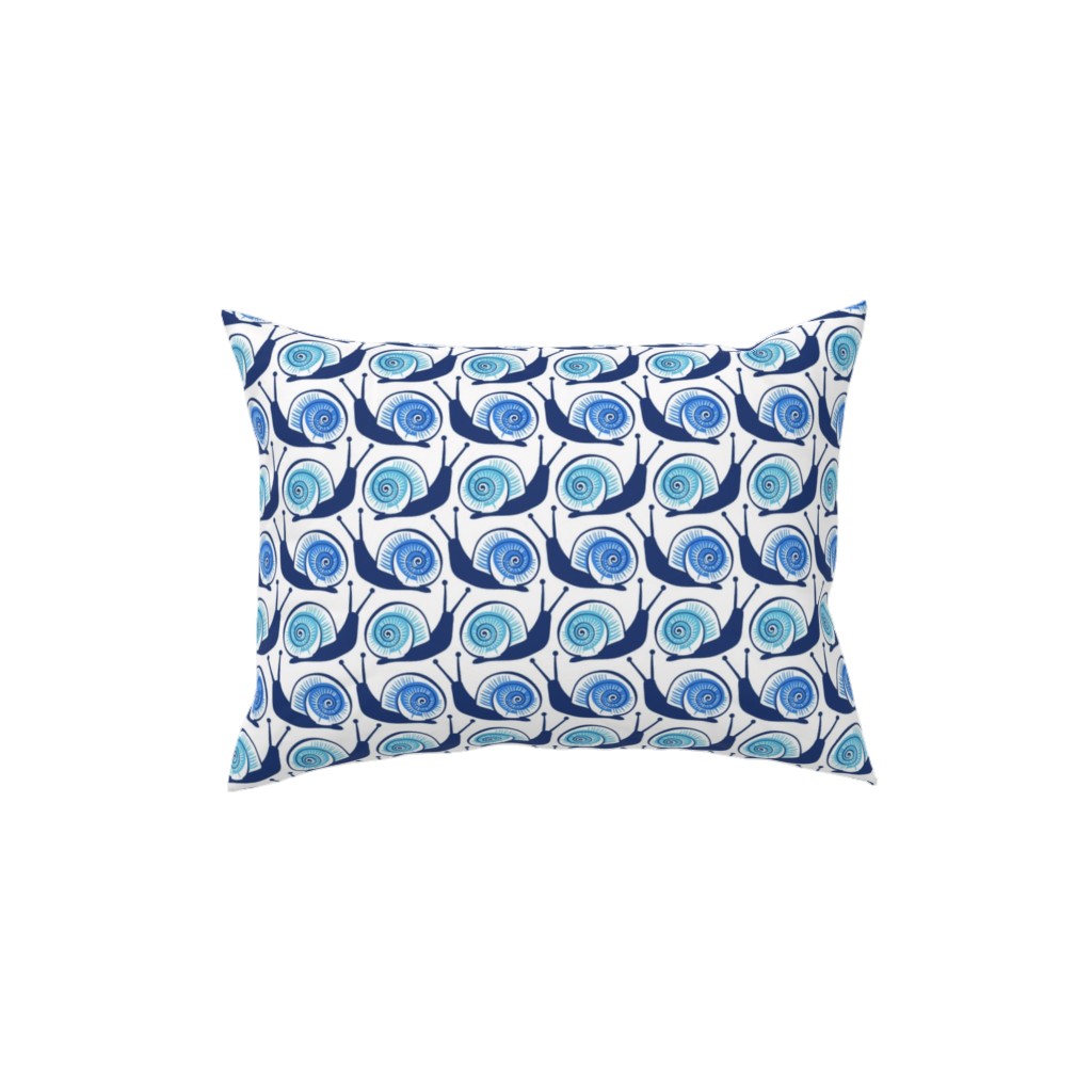 Snails Pillow, Woven, White, 12x16, Double Sided, Blue, Polar