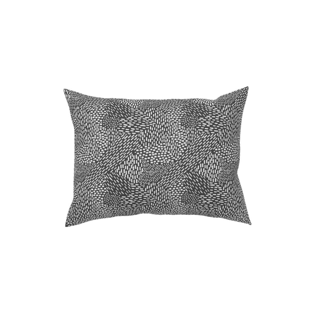 Abstract Brushstrokes Pillow, Woven, White, 12x16, Double Sided, Black