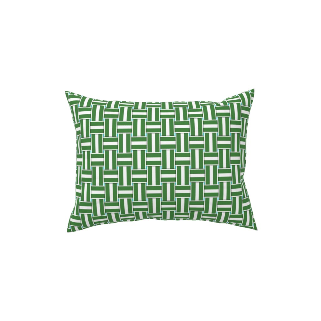 Chaise Lounge - Green Pillow, Woven, White, 12x16, Double Sided, Green, Classic Green