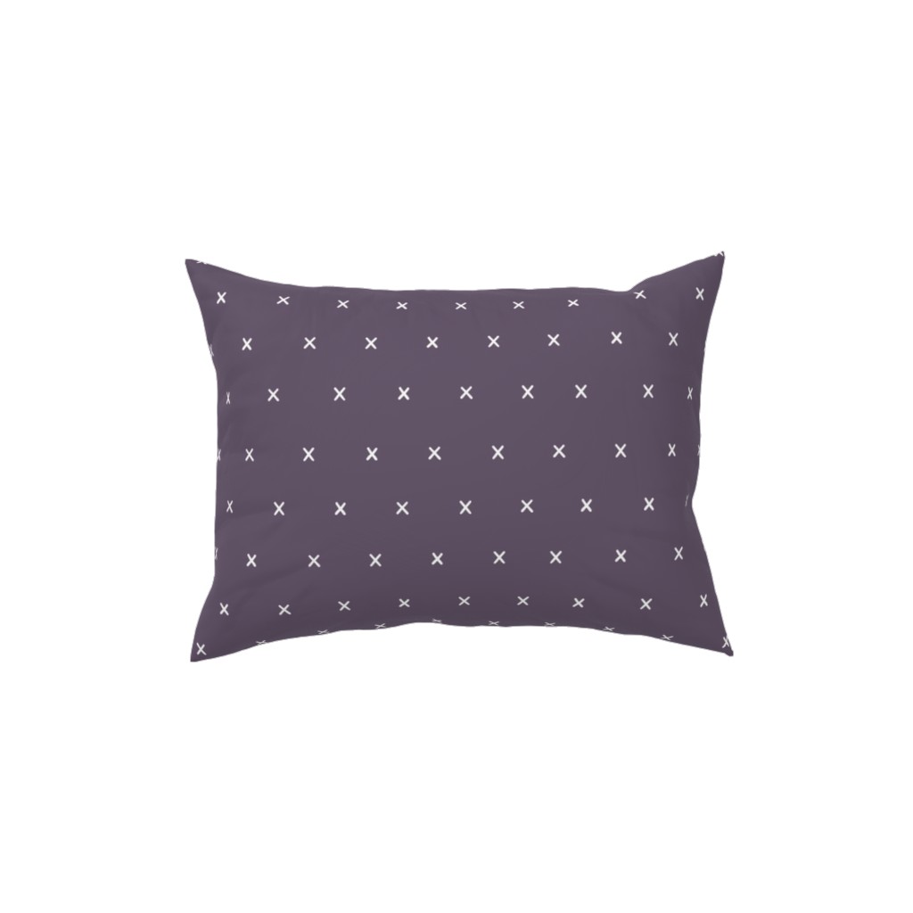 Criss Crosses on Purple Pillow, Woven, White, 12x16, Double Sided, Purple