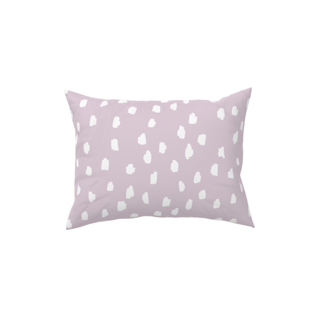 Scattered Marks - White on Lilac Pillow, Woven, White, 12x16, Double Sided, Purple, Purple