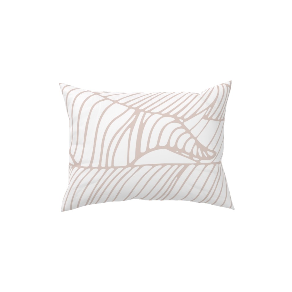 Banana Leaf - Blush Pillow, Woven, White, 12x16, Double Sided, Beige, Pearl