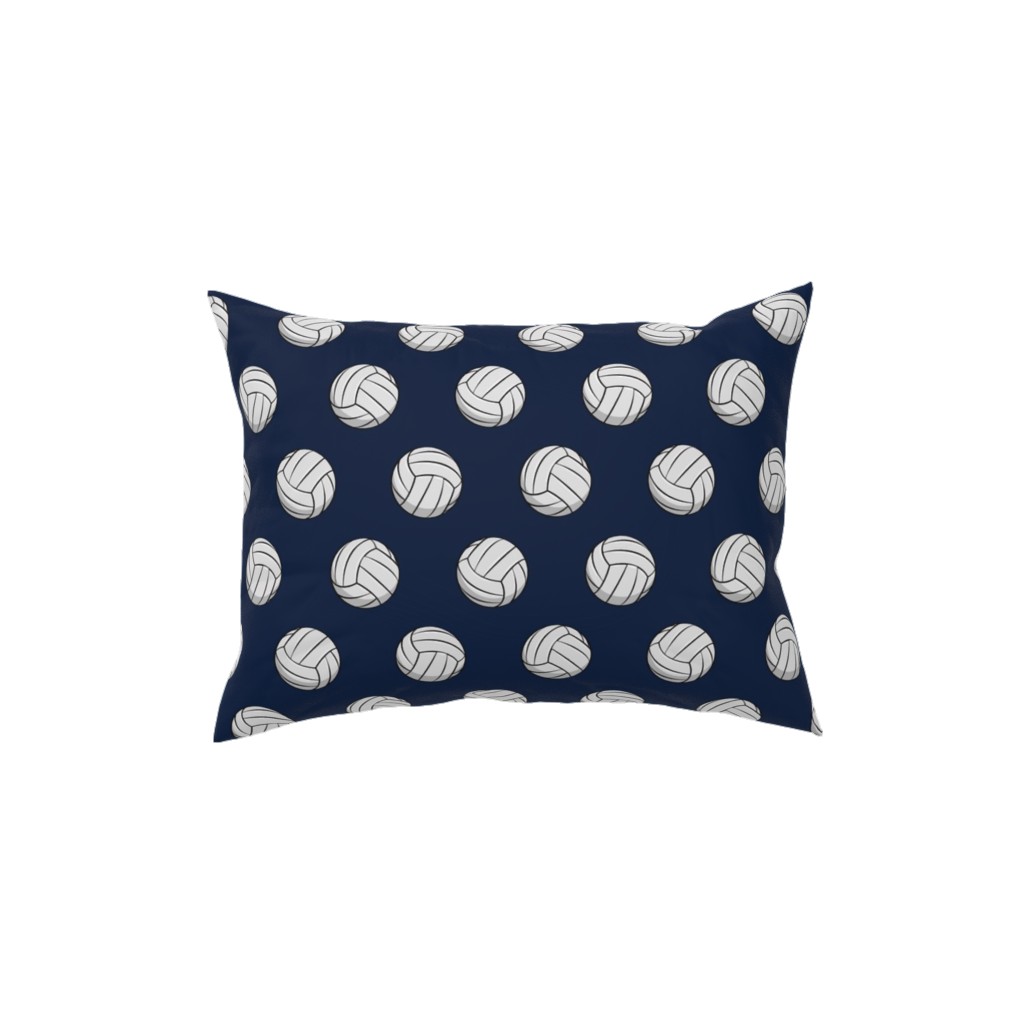 Volleyball - Blue Pillow, Woven, White, 12x16, Double Sided, Blue