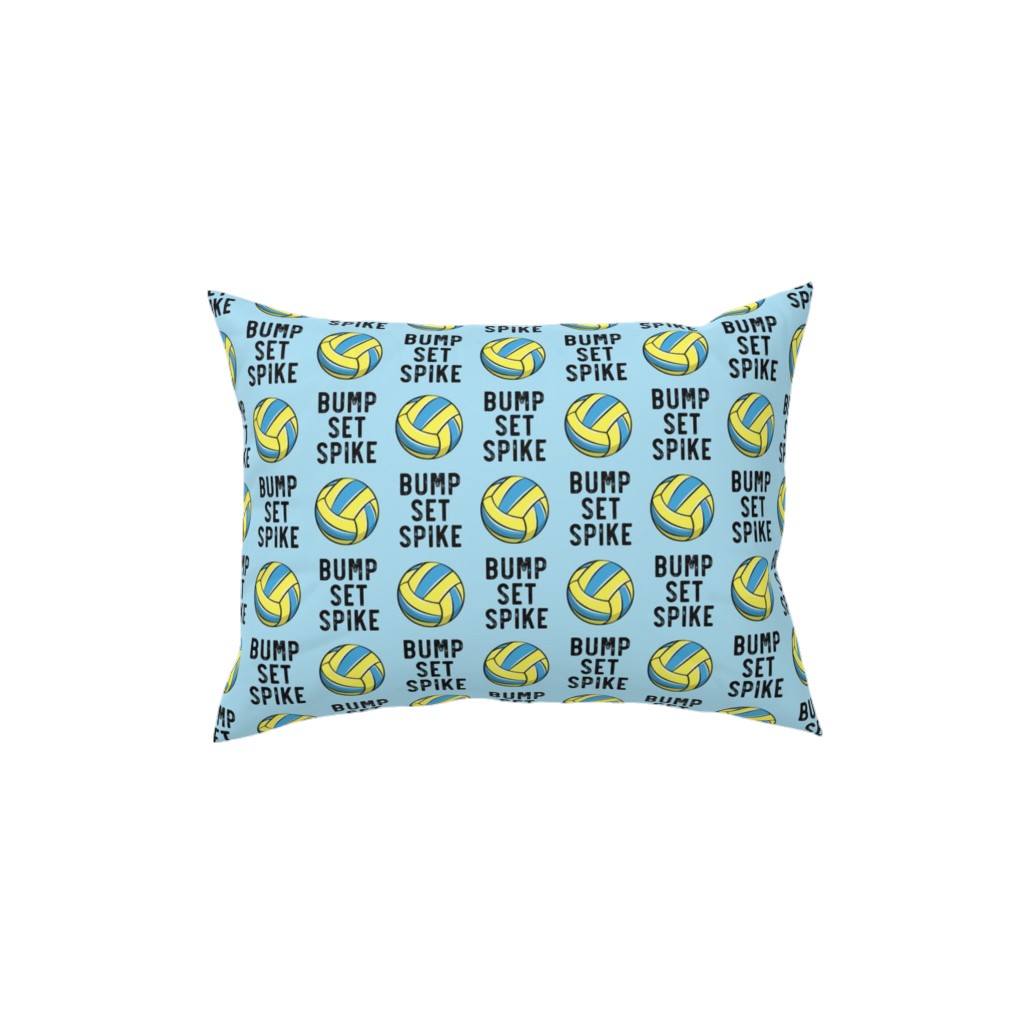Bump Set Spike Volleyball Pillow, Woven, White, 12x16, Double Sided, Blue, Hydrangea