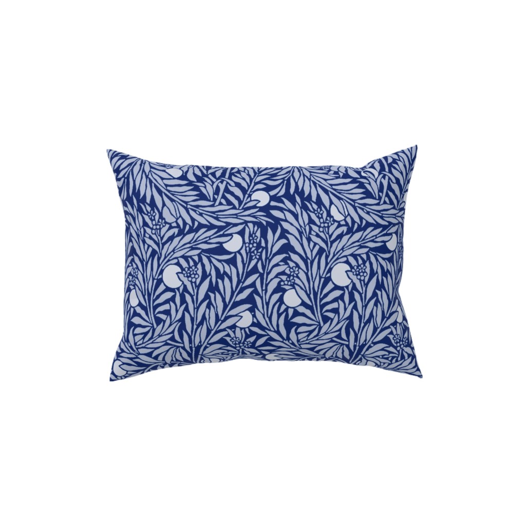 Orange Grove At Night - Blue Pillow, Woven, White, 12x16, Double Sided, Blue, True Blue