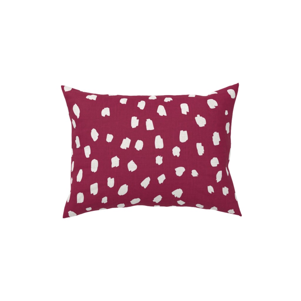 Painterly White Marks Pillow, Woven, White, 12x16, Double Sided, Red