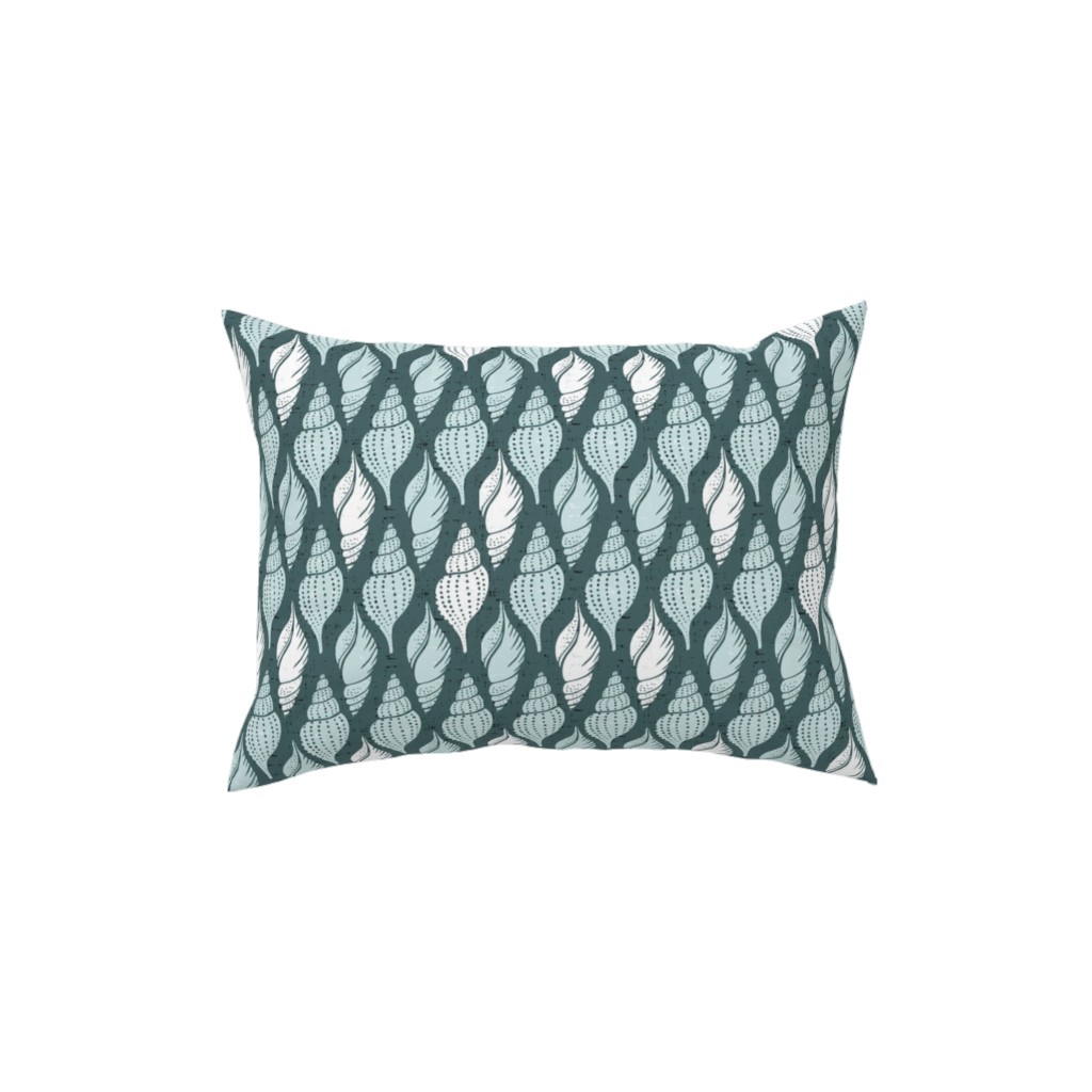 Beachcomber Summer - Mint Pillow, Woven, White, 12x16, Double Sided, Blue