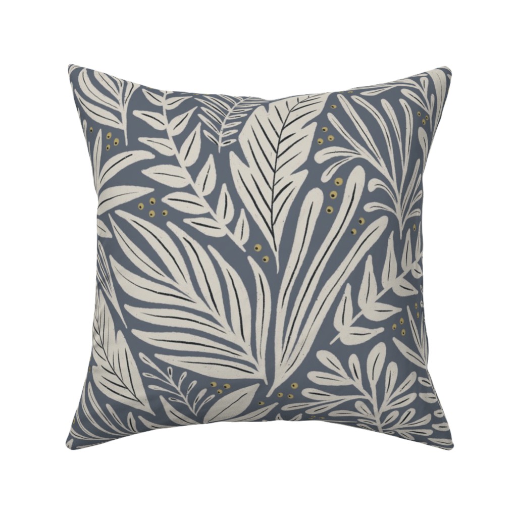 Annette Pillow, Woven, White, 16x16, Double Sided, Gray, Cool Gray