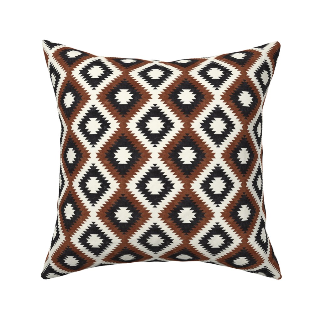 Aztec - Neutrals Pillow, Woven, White, 16x16, Double Sided, Brown