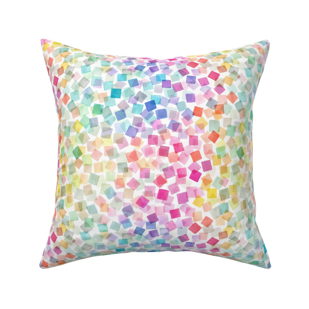 Confetti Party - Multi Pillow, Woven, White, 16x16, Double Sided, Multicolor