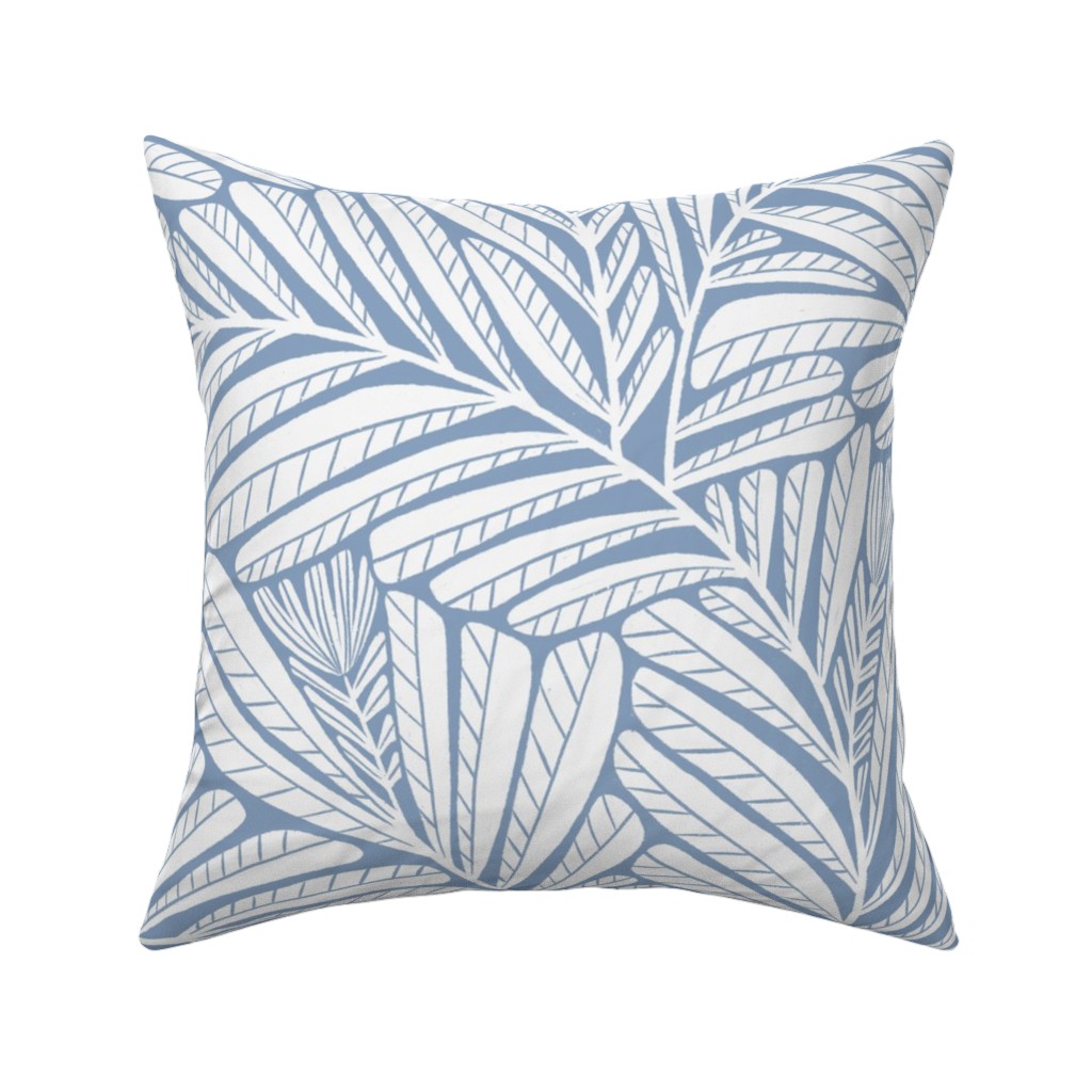 Irene - Blue Pillow, Woven, White, 16x16, Double Sided, Blue