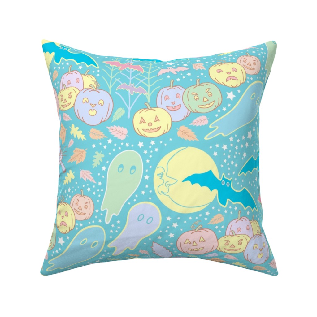 a Pastel Halloween Pillow, Woven, White, 16x16, Double Sided, Multicolor