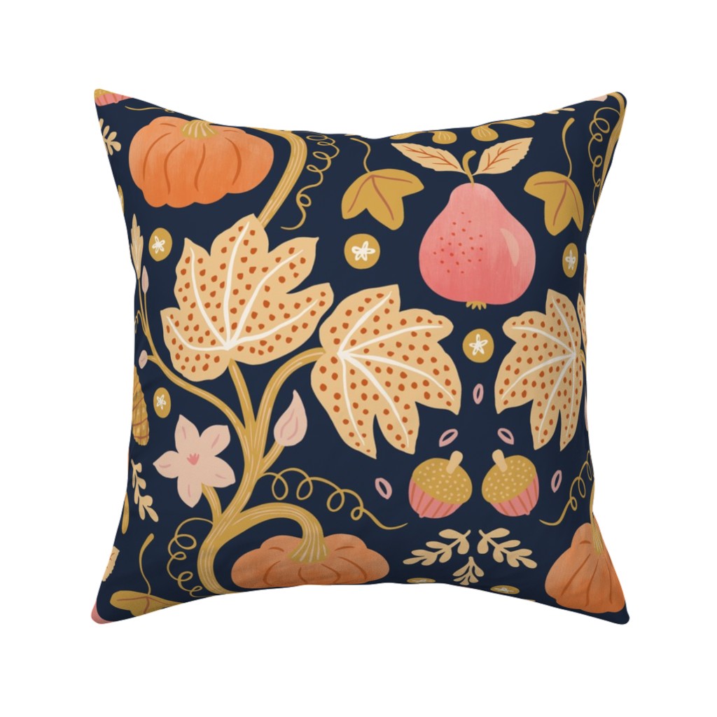 Autumn Gold - Multi Pillow, Woven, White, 16x16, Double Sided, Orange