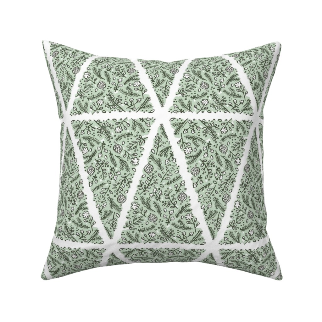 O Christmas Tree, O Christmas Tree - Green Pillow, Woven, White, 16x16, Double Sided, Green, Classic Green