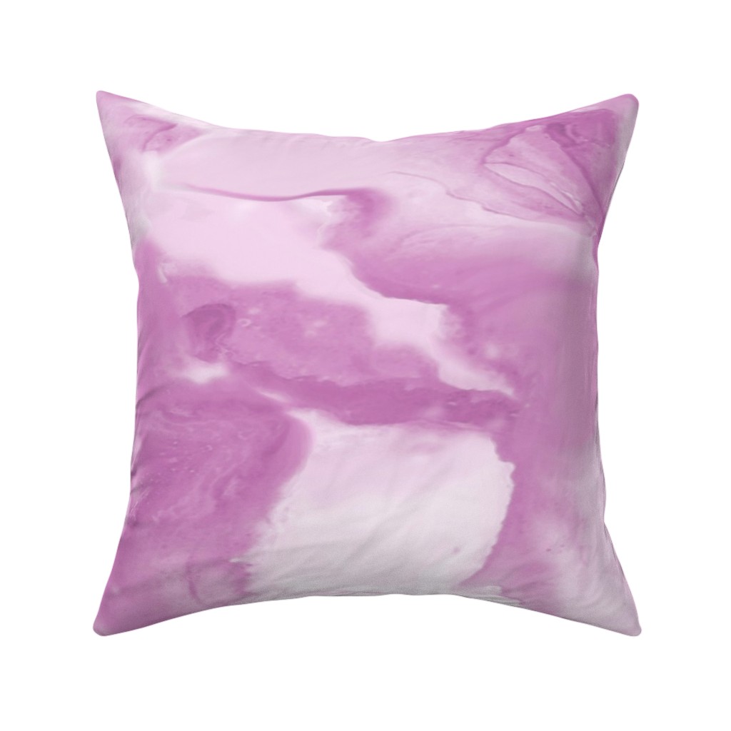 Abstract Watercolor Marble Pillow, Woven, White, 16x16, Double Sided, Purple, Pansy