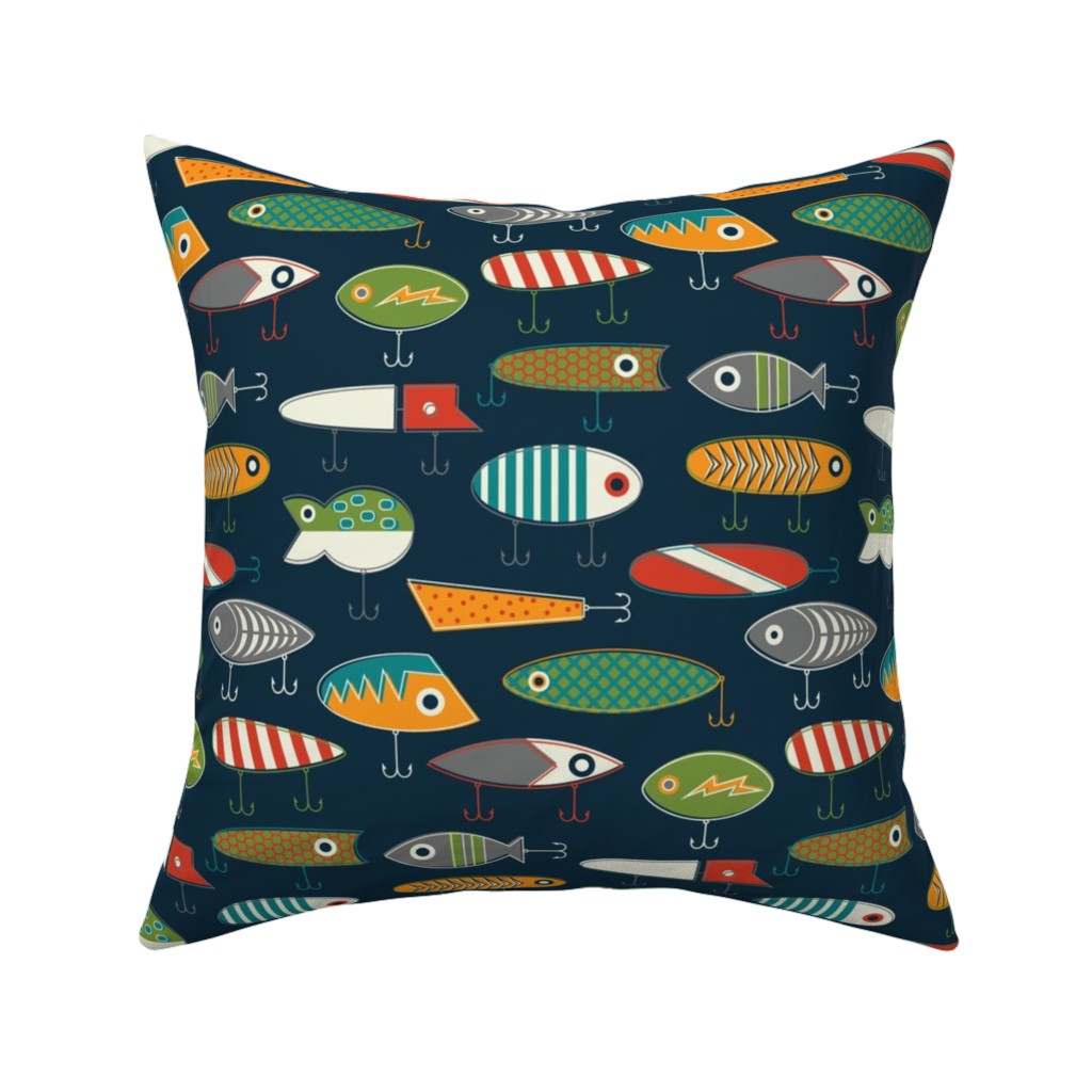 Hooked Up - Navy Pillow, Woven, White, 16x16, Double Sided, Multicolor
