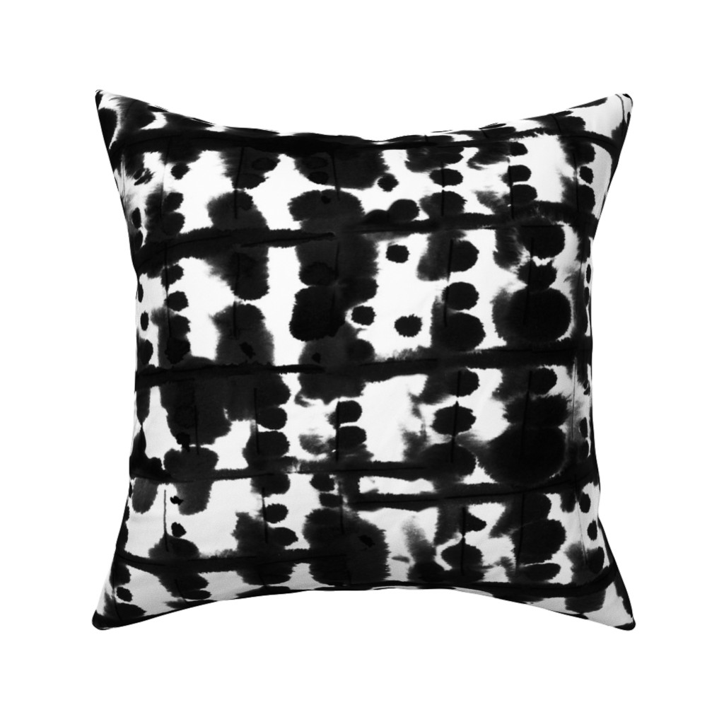 Parallel - Black Pillow, Woven, White, 16x16, Double Sided, Black, Black