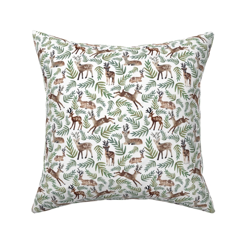 Loved Dearly - Green and Brown Pillow, Woven, White, 16x16, Double Sided, Green